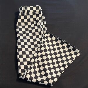 Checkered Black and White Toddler Bell Bottom Pants